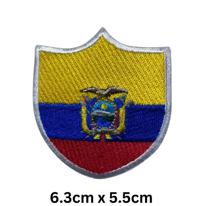 Shield Flag Patch – Embroidered Iron On / Sew On Shield Shaped National Flag Badge | All Countries Available | Heraldic Crest Patch for Jacket, Backpack, Biker Vest, Uniform – Choose Your Country (A-J)