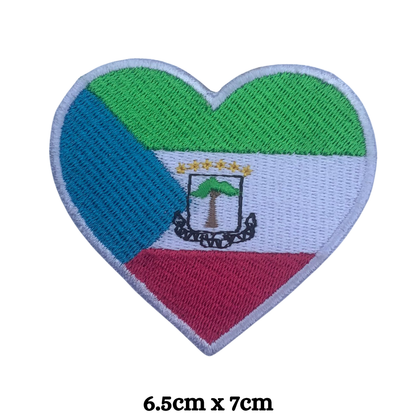 Country Heart Flag Patch – Embroidered Iron On / Sew On Heart Shaped National Flag Badge | All Countries Available | Jackets, Bags, Hats – Gift for Heritage, Travel & Flag Lovers (A-J)