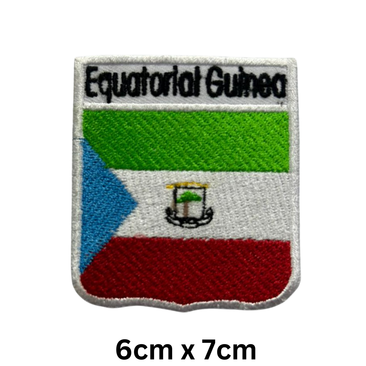 Shield Flag with Name Patch – Embroidered Iron On / Sew On Shield Shaped National Flag Badge with Country Name | All Countries | Badge for Jacket, Biker Vest, Backpack, Uniform (A-J)