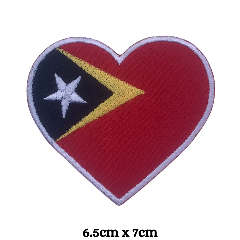 Country Heart Flag Patch – Embroidered Iron On / Sew On Heart Shaped National Flag Badge | All Countries Available | Jackets, Bags, Hats – Gift for Heritage, Travel & Flag Lovers (T-Z)