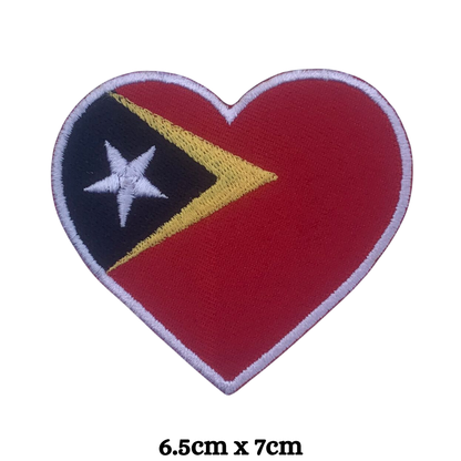 Country Heart Flag Patch – Embroidered Iron On / Sew On Heart Shaped National Flag Badge | All Countries Available | Jackets, Bags, Hats – Gift for Heritage, Travel & Flag Lovers (T-Z)