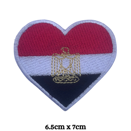 Country Heart Flag Patch – Embroidered Iron On / Sew On Heart Shaped National Flag Badge | All Countries Available | Jackets, Bags, Hats – Gift for Heritage, Travel & Flag Lovers (A-J)