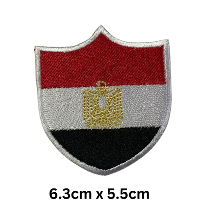 Shield Flag Patch – Embroidered Iron On / Sew On Shield Shaped National Flag Badge | All Countries Available | Heraldic Crest Patch for Jacket, Backpack, Biker Vest, Uniform – Choose Your Country (A-J)
