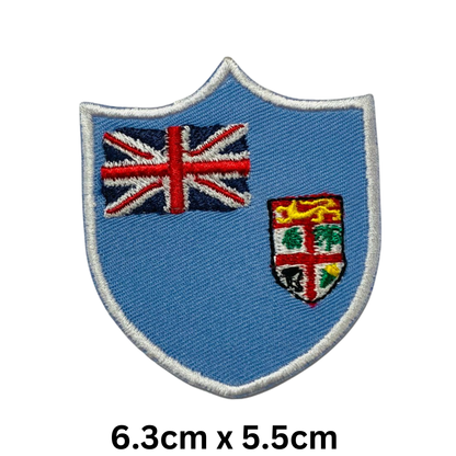 Shield Flag Patch – Embroidered Iron On / Sew On Shield Shaped National Flag Badge | All Countries Available | Heraldic Crest Patch for Jacket, Backpack, Biker Vest, Uniform – Choose Your Country (A-J)