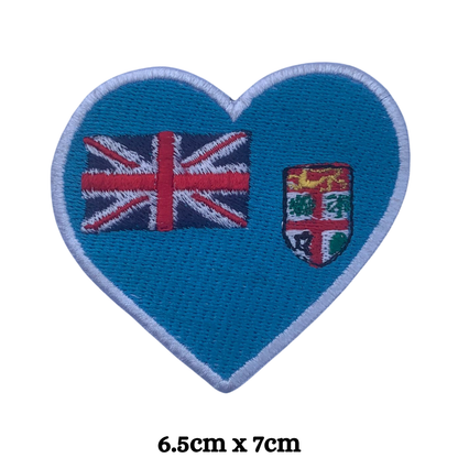 Country Heart Flag Patch – Embroidered Iron On / Sew On Heart Shaped National Flag Badge | All Countries Available | Jackets, Bags, Hats – Gift for Heritage, Travel & Flag Lovers (A-J)