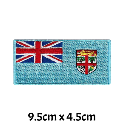 All Country Flag Patches (9.5 × 4.5 cm), Embroidered Iron-On/Sew-On National Flag Badges for Jacket, Backpack, Hat, Bags and DIY Craft (A-J)
