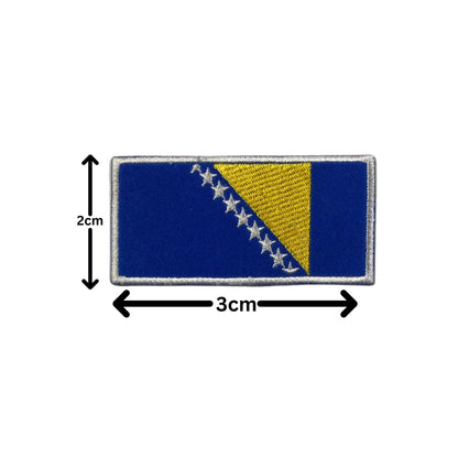 BeBuz Bosnia Flag Embroidered Patch – Iron On or Sew On Bosnian Badge – Choose Your Shape & Size – Rectangle, Shield, Round, Heart – Bosnia and Herzegovina Patch for Jacket, Backpack, Hat, Clothing