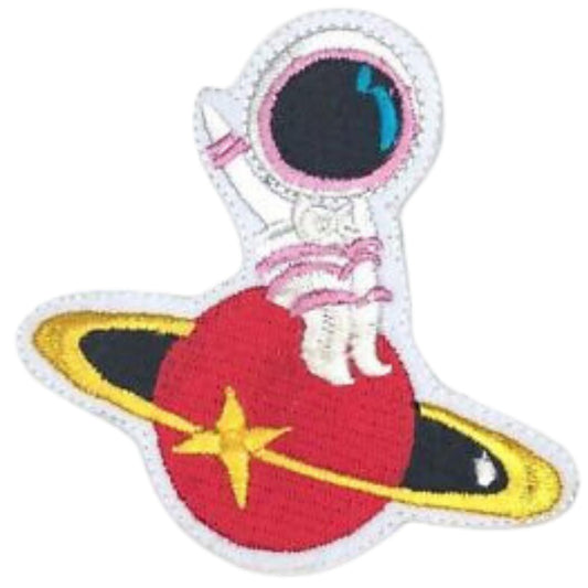 Astronaut on The Planet Embroidery Iron-On Patches for Clothing Sew-On Applique for DIY Crafts Denim Jackets Jeans Backpacks