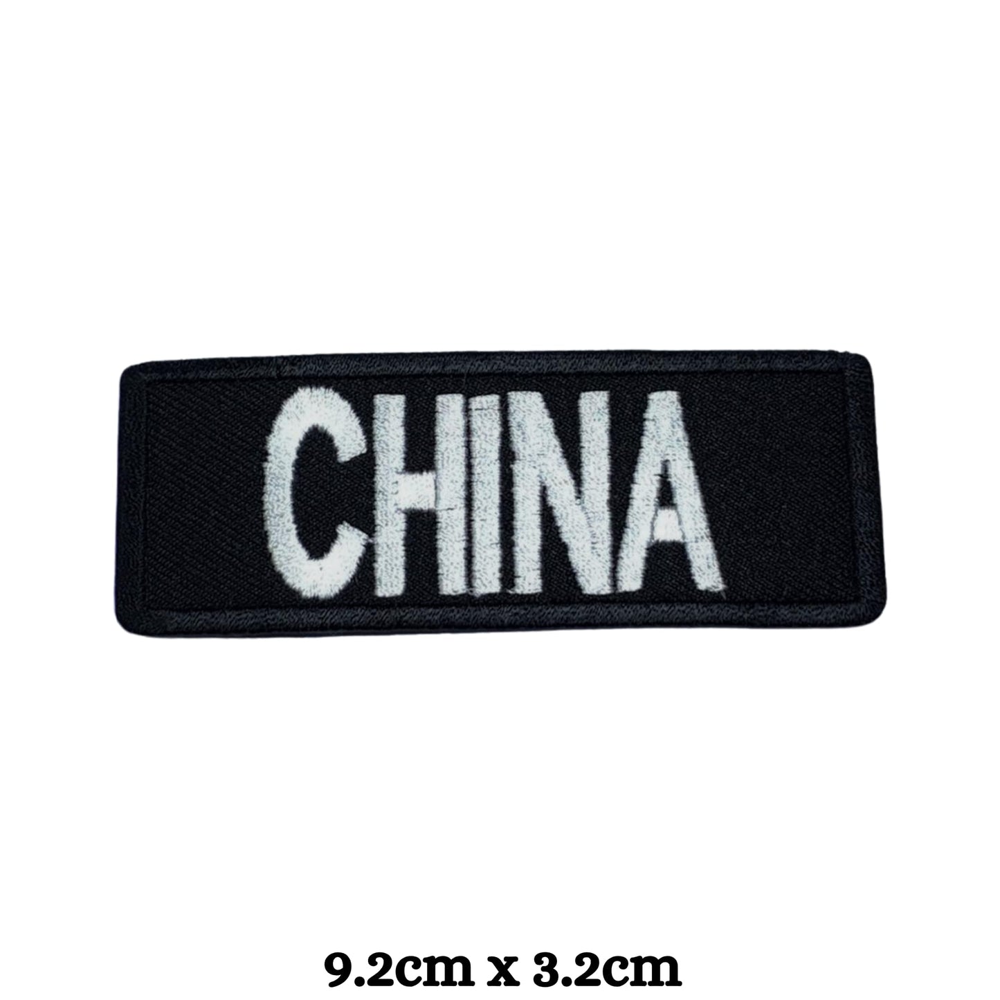 China Flag Embroidered Patch Set, Iron-On or Sew-On Applique Badges, Rectangle Shield Round Heart Shapes, for Jackets, Backpacks, Hats, Uniforms and Various Sizes