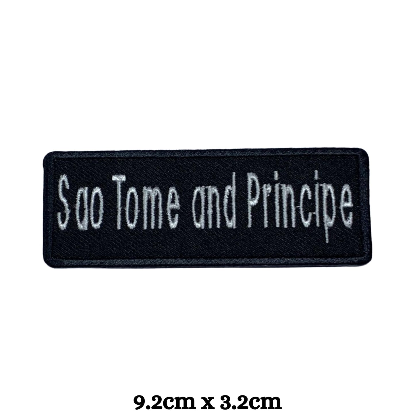 Sao Tome Flag Embroidered Patch Set, Iron-On or Sew-On Applique Badges, Rectangle Shield Round Heart Shapes, for Jackets, Backpacks, Hats, Uniforms and Various Sizes