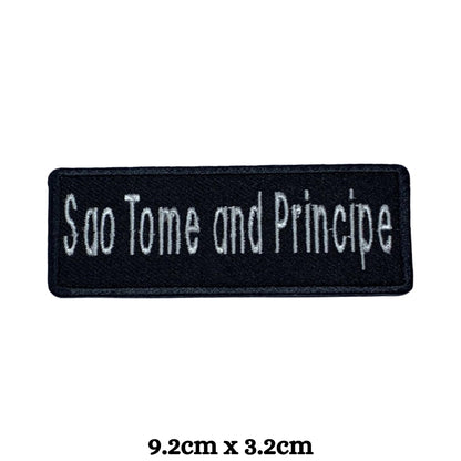 Sao Tome Flag Embroidered Patch Set, Iron-On or Sew-On Applique Badges, Rectangle Shield Round Heart Shapes, for Jackets, Backpacks, Hats, Uniforms and Various Sizes