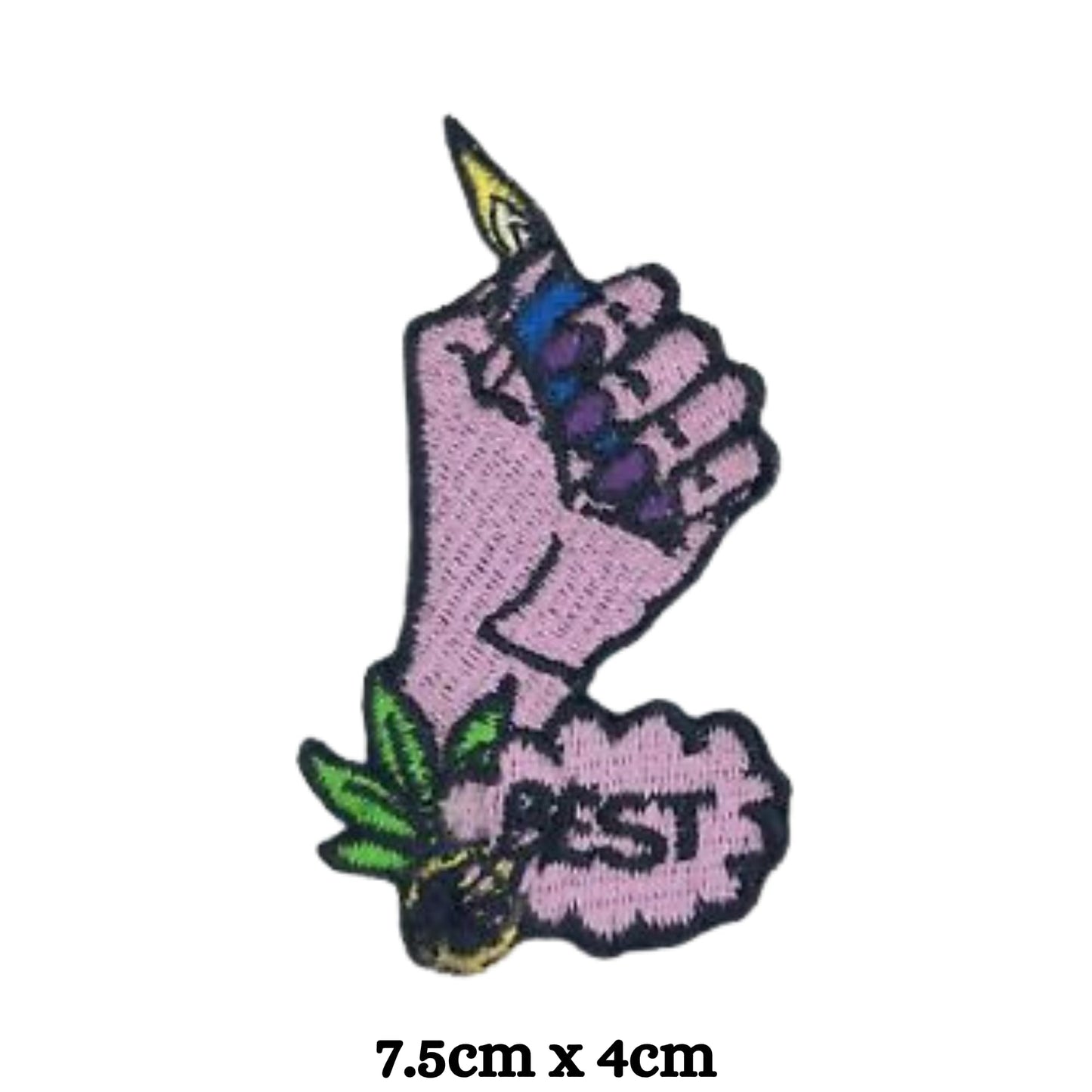 Best Hand with Pencil Embroidery Iron-On Patches for Clothing Sew-On Applique for DIY Crafts Denim Jackets Jeans Backpacks