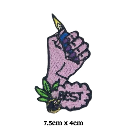 Best Hand with Pencil Embroidery Iron-On Patches for Clothing Sew-On Applique for DIY Crafts Denim Jackets Jeans Backpacks