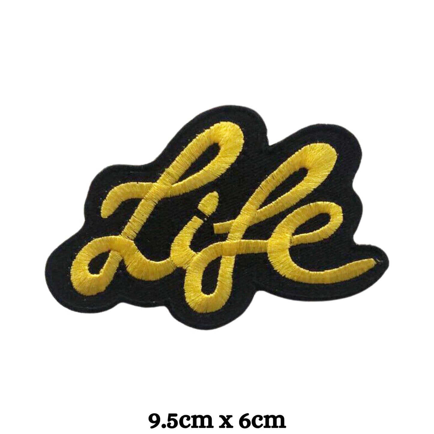 Life and Love Slogan Embroidered Patches - Iron On and Sew On Applique Badges for Jackets, Jeans, Backpacks, Bags, Clothing and DIY Crafts.