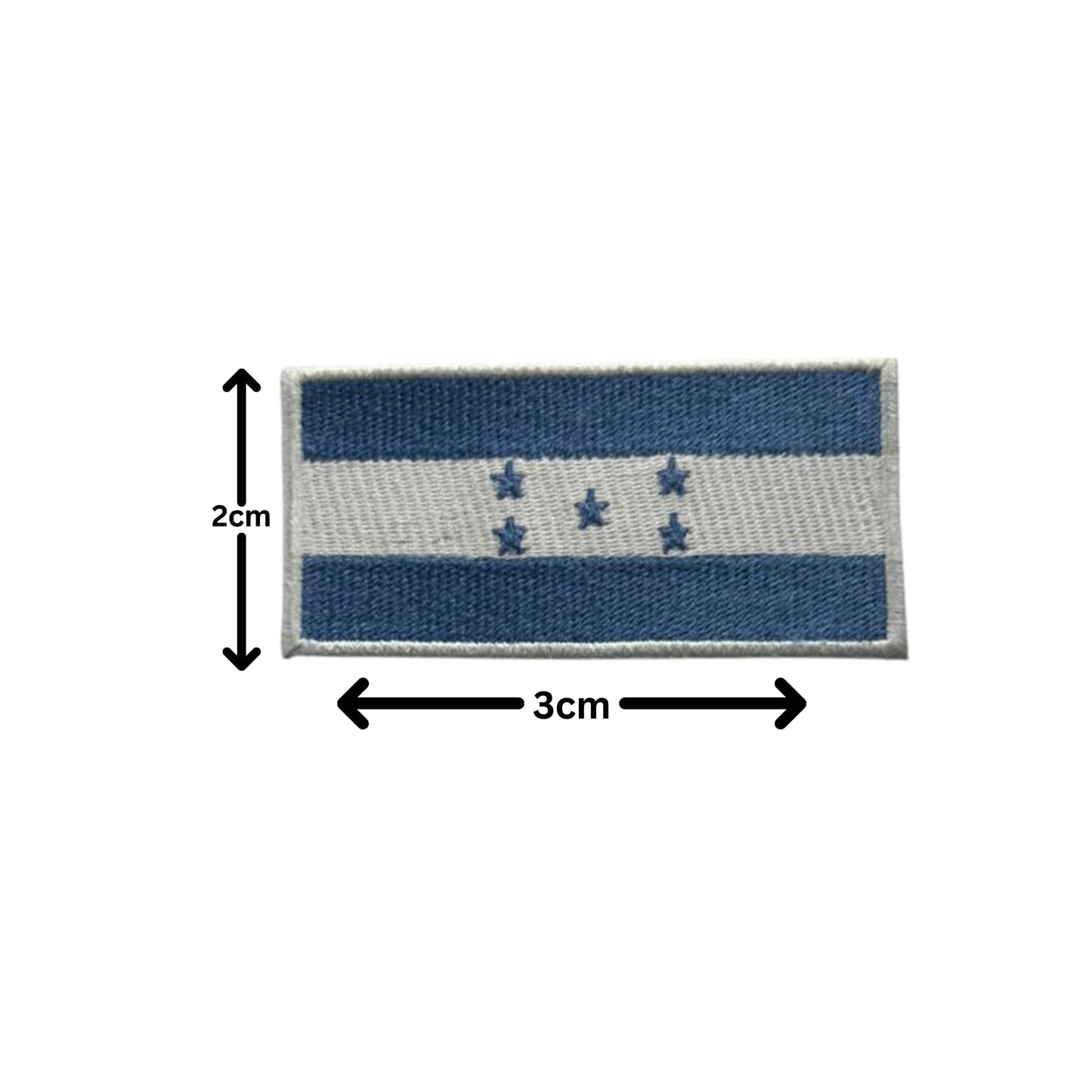 Honduras Flag Embroidered Patch Set, Iron-On or Sew-On Applique Badges, Rectangle Shield Round Heart Shapes, for Jackets, Backpacks, Hats, Uniforms and Various Sizes