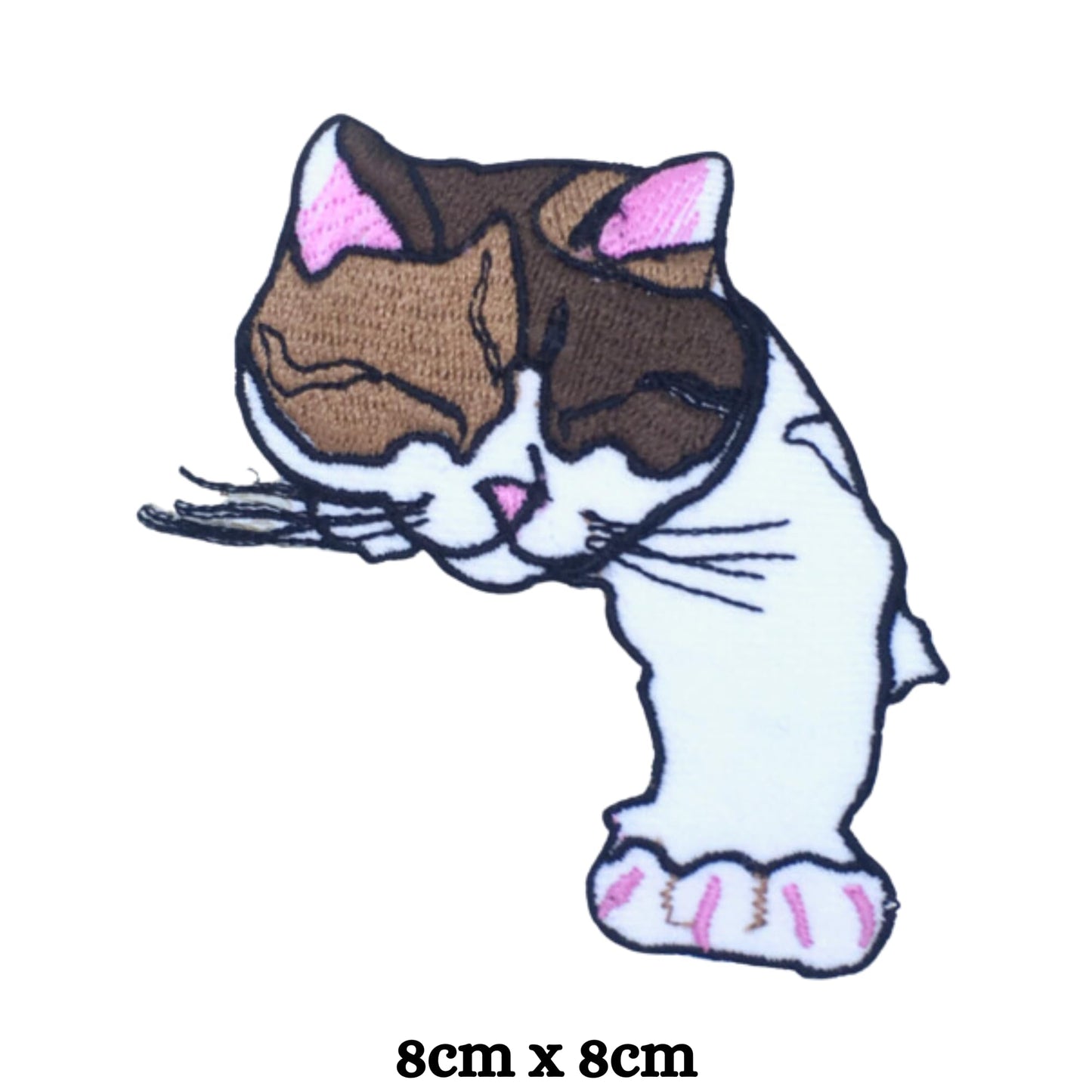 Sleeping Cat Embroidery Iron-On Patches for Clothing Sew-On Applique for DIY Crafts Denim Jackets Jeans Backpacks