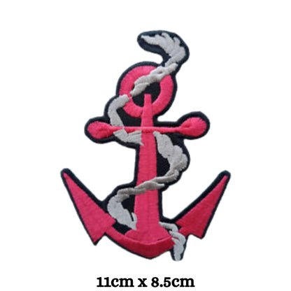 Anchor Logo Ship Embroidery Iron-On Patches for Clothing Sew-On Applique for DIY Crafts Denim Jackets Jeans Backpacks