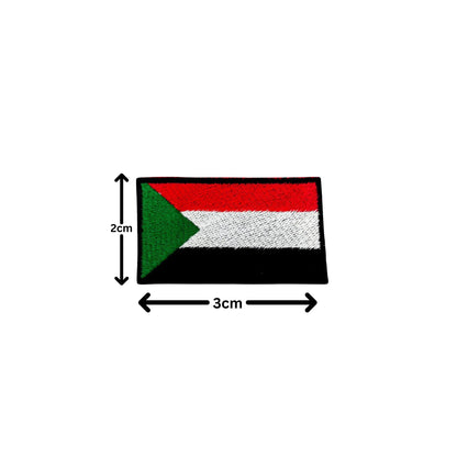 Sudan Flag Embroidered Patch Set, Iron-On or Sew-On Applique Badges, Rectangle Shield Round Heart Shapes, for Jackets, Backpacks, Hats, Uniforms and Various Sizes