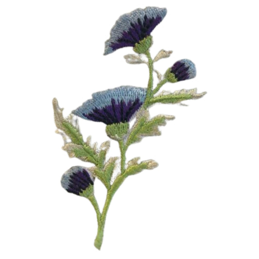 Beautiful Lavender Thistle Flower Embroidery Iron-On Patches for Clothing Sew-On Applique for DIY Crafts Denim Jackets Jeans Backpacks