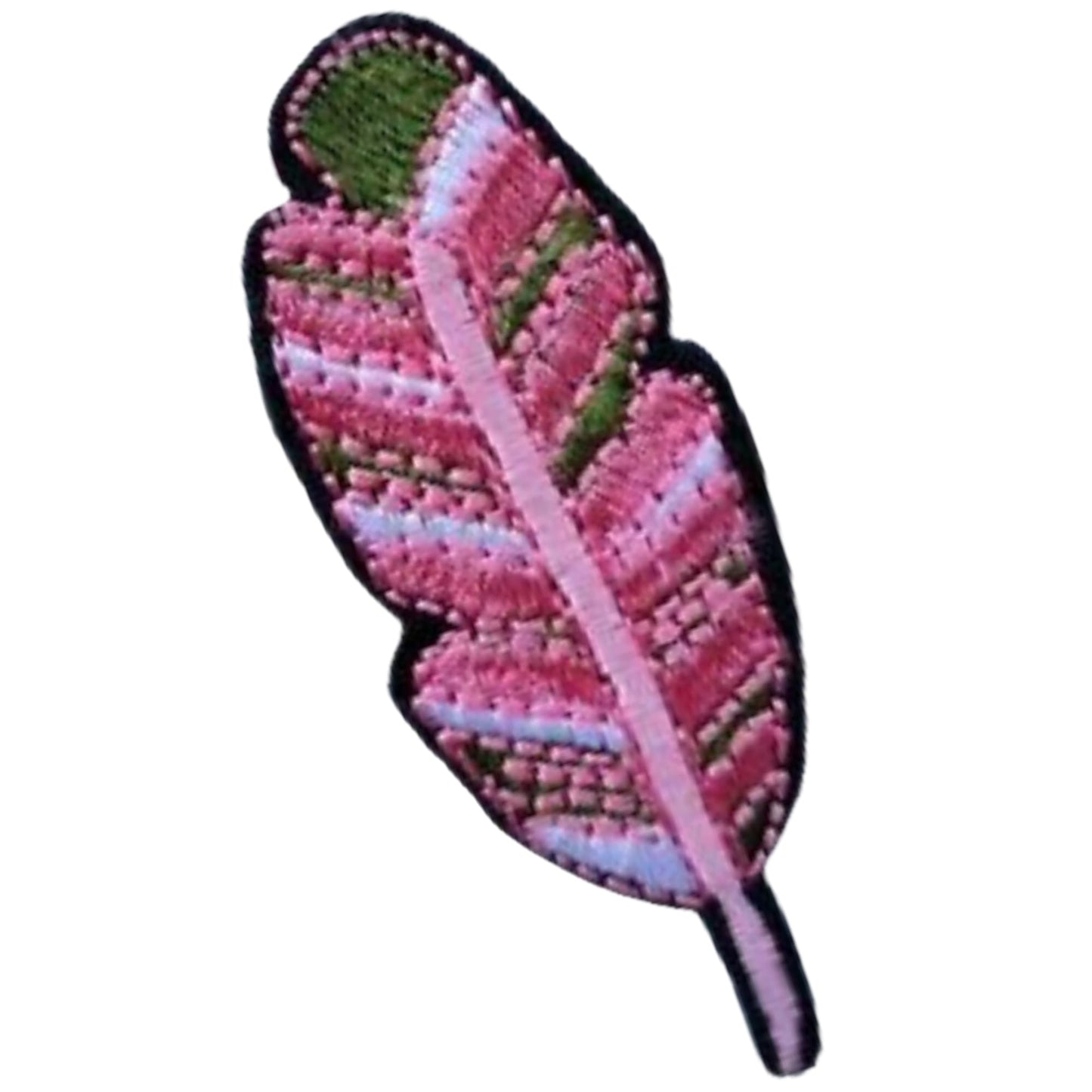 American Pink Feather Embroidery Iron-On Patches for Clothing Sew-On Applique for DIY Crafts Denim Jackets Jeans Backpacks