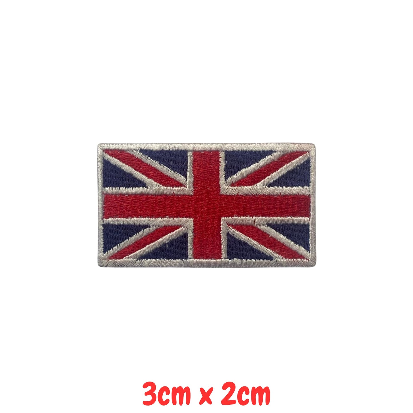 UK and England National Flag Embroidered Patches – Iron On/Sew On Badge in Different Shapes and Various Sizes for Jackets, Backpacks, Hats and DIY Crafts.