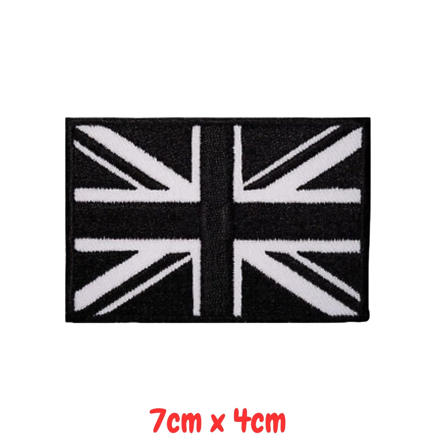 UK and England National Flag Embroidered Patches – Iron On/Sew On Badge in Different Shapes and Various Sizes for Jackets, Backpacks, Hats and DIY Crafts.