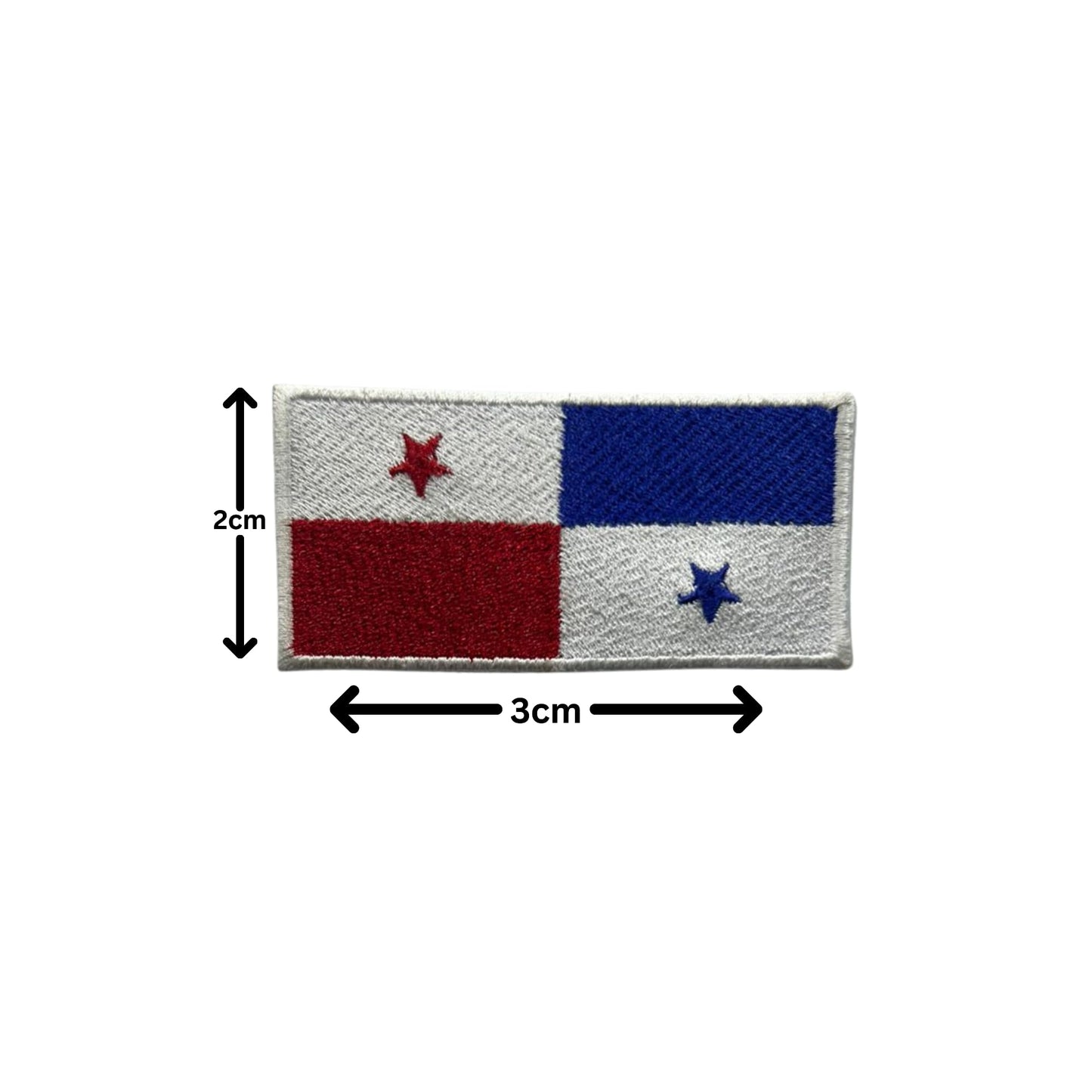 Panama Flag Embroidered Patches, Iron-On/Sew-On Applique, Shield, Round, Heart and Rectangle Flag Badges for Jackets, Bags, Uniforms, Various Sizes