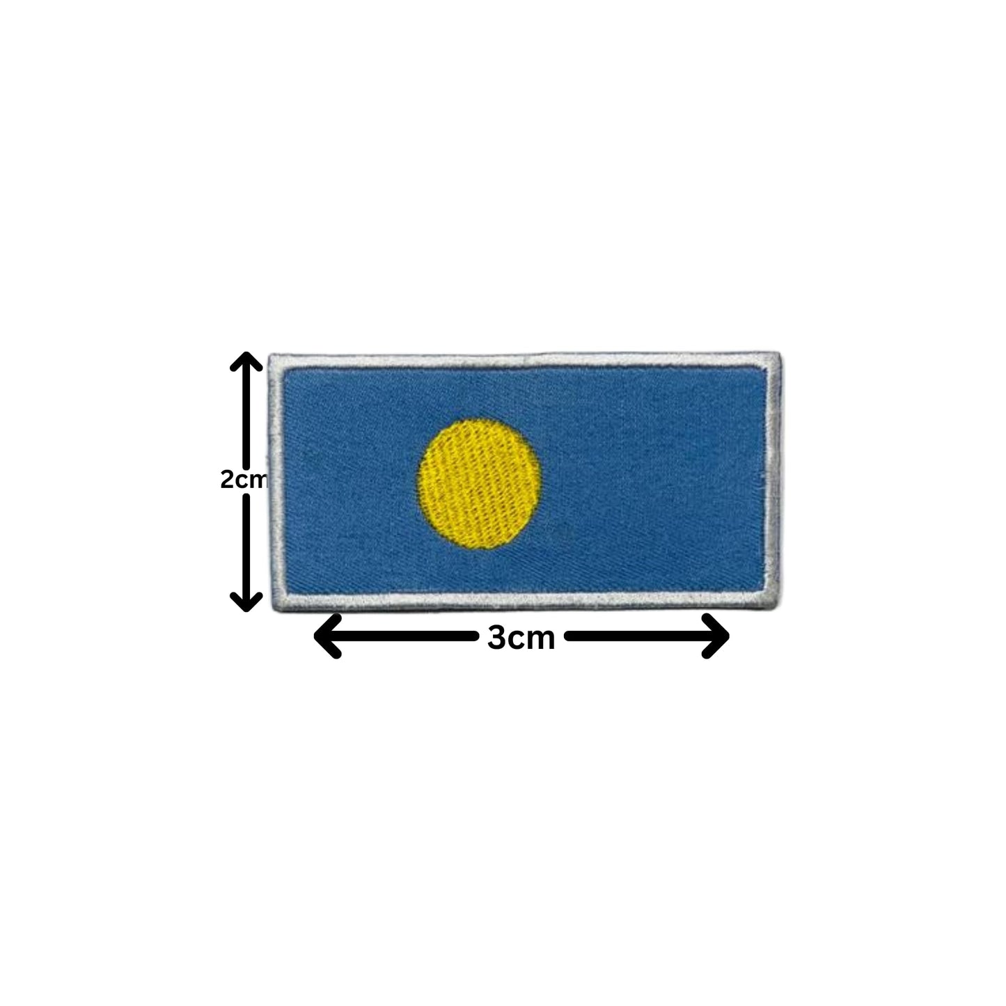 Palau Flag Embroidered Patch Set, Iron-On or Sew-On Applique Badges, Rectangle Shield Round Heart Shapes, for Jackets, Backpacks, Hats, Uniforms and Various Sizes