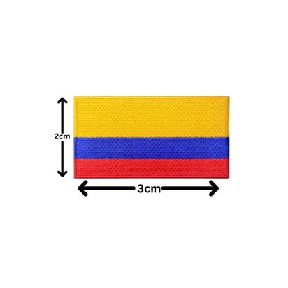 Colombia Flag Embroidered Patches, Iron-On/Sew-On Applique, Shield, Round, Heart and Rectangle Flag Badges for Jackets, Bags, Uniforms, Various Sizes