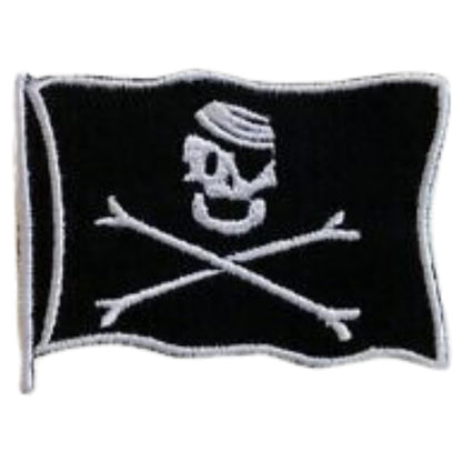 Pirate Skull Black Flag Embroidery Iron-On Patches for Clothing Sew-On Applique for DIY Crafts Denim Jackets Jeans Backpacks