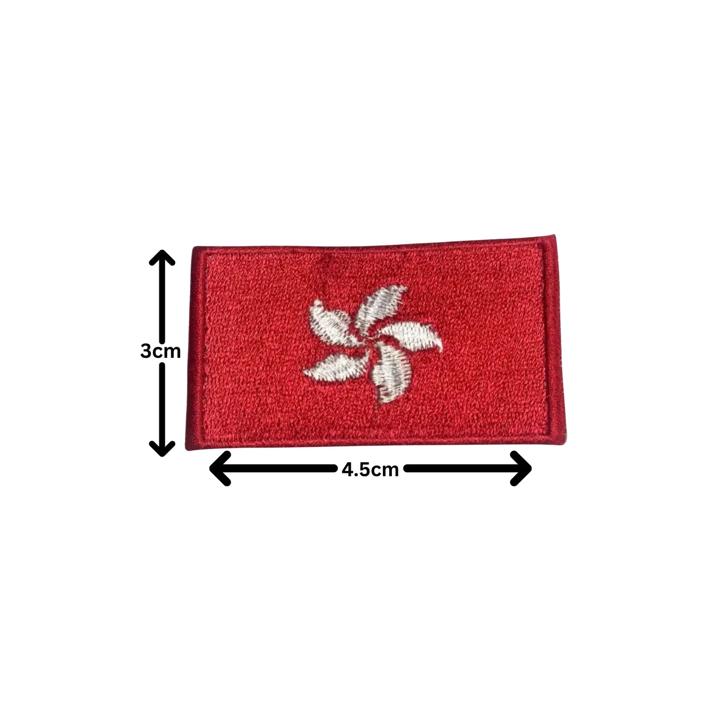 Hong Kong Flag Embroidered Patch Set, Iron-On or Sew-On Applique Badges, Rectangle Shield Round Heart Shapes, for Jackets, Backpacks, Hats, Uniforms and Various Sizes