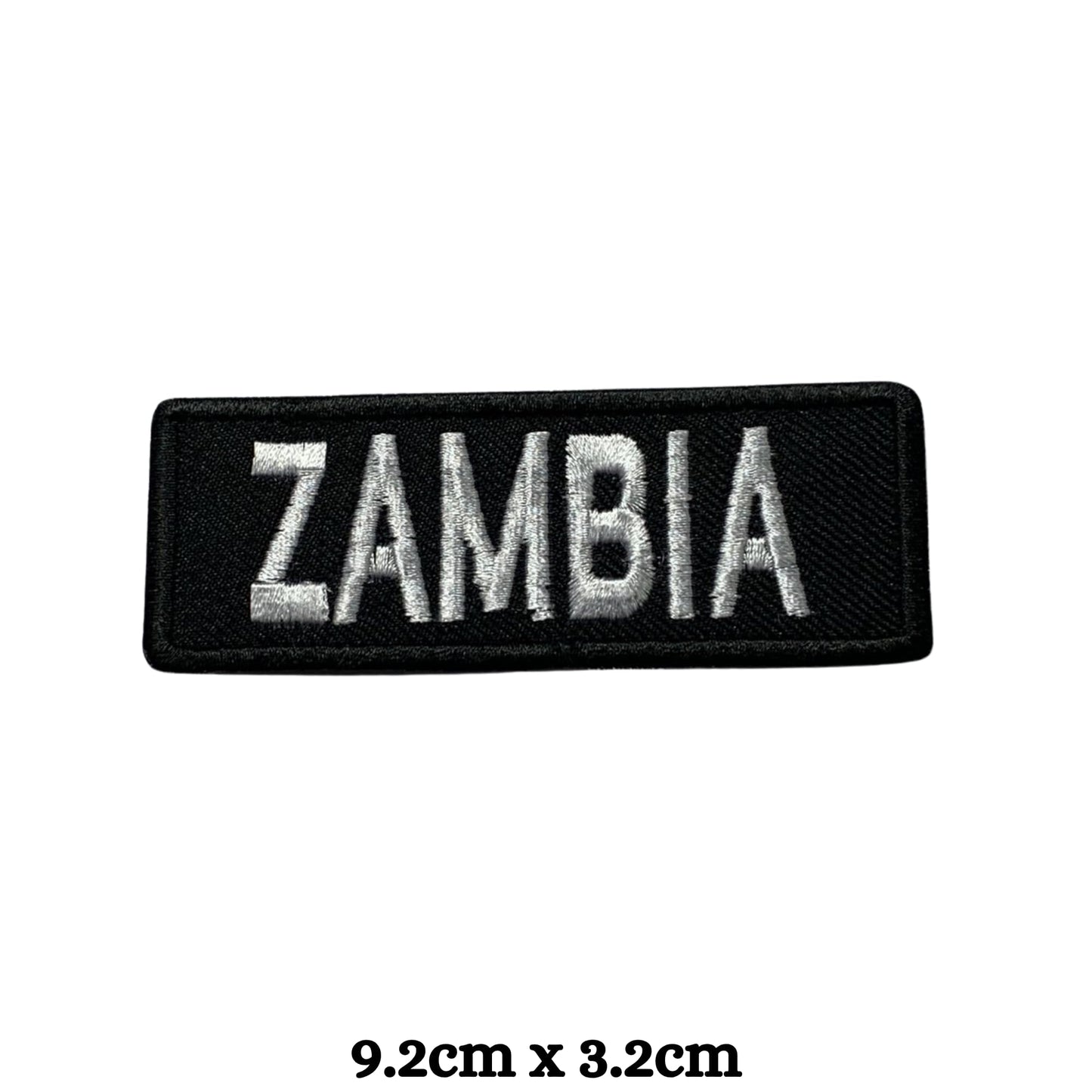 Zambia Flag Embroidered Patch Set, Iron-On or Sew-On Applique Badges, Rectangle Shield Round Heart Shapes, for Jackets, Backpacks, Hats, Uniforms and Various Sizes