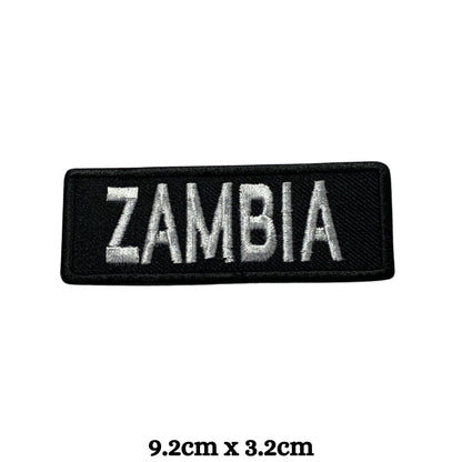 Zambia Flag Embroidered Patch Set, Iron-On or Sew-On Applique Badges, Rectangle Shield Round Heart Shapes, for Jackets, Backpacks, Hats, Uniforms and Various Sizes