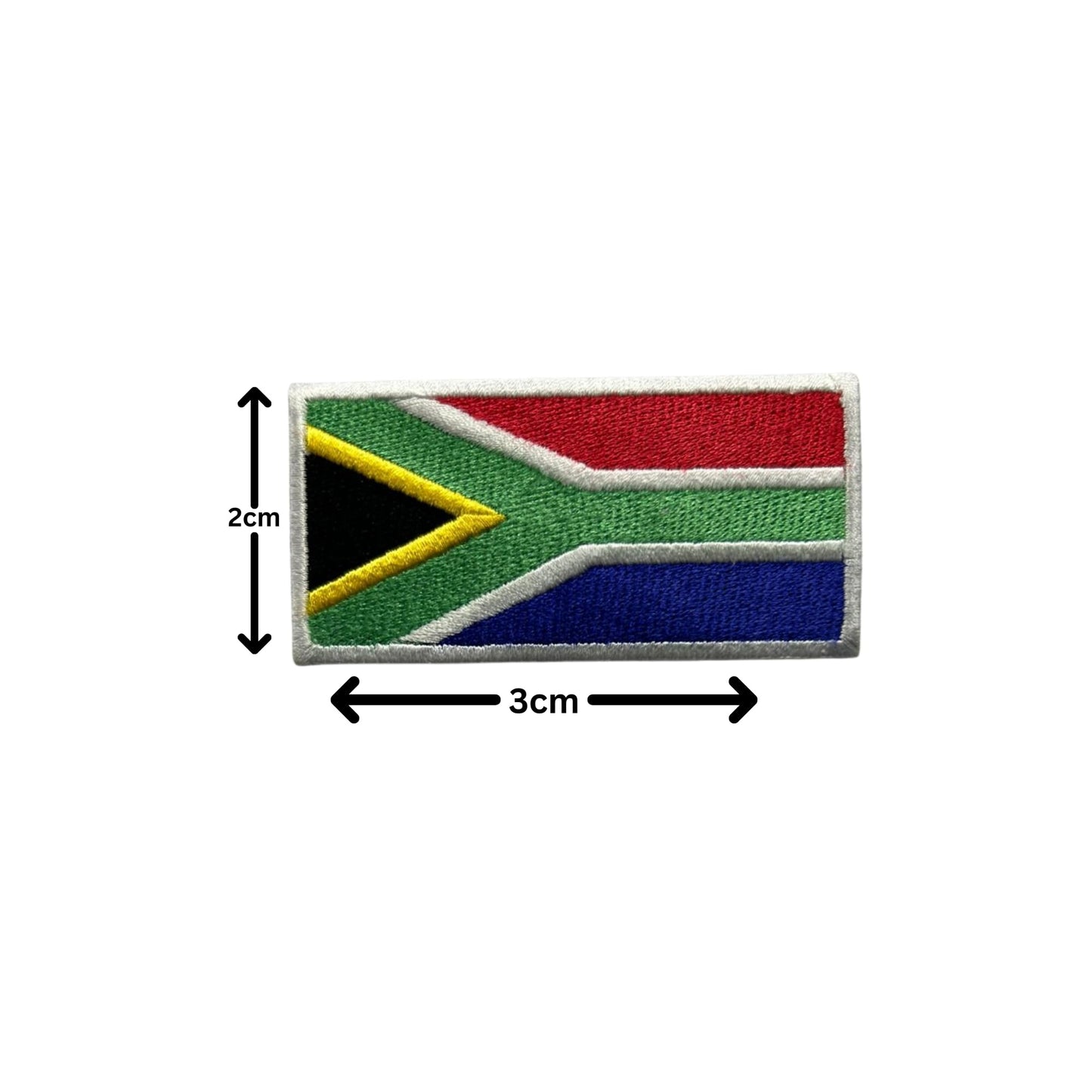 South Africa Flag Embroidered Patches, Iron-On/Sew-On Applique, Shield, Round, Heart and Rectangle Flag Badges for Jackets, Bags, Uniforms, Various Sizes