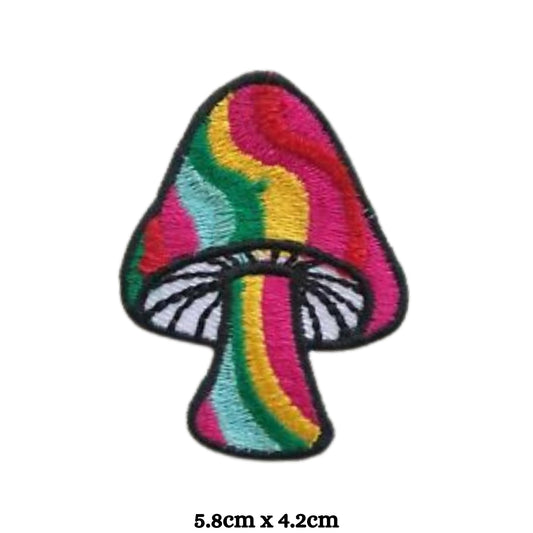 Colourful Magic Mushroom Embroidery Iron-On Patches for Clothing Sew-On Applique for DIY Crafts Denim Jackets Jeans Backpacks