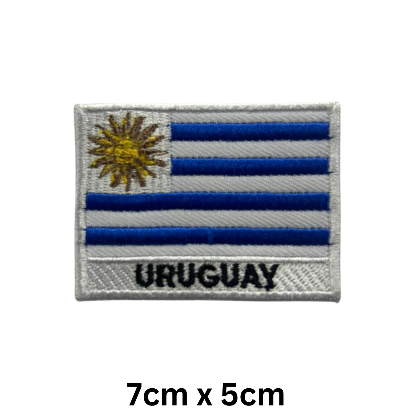 National Country Flag Iron On Patch, Set of 3, Embroidered Fabric Applique, 7cm x 5cm, Rectangular, United Kingdom Theme, for Jackets, Bags, Hats and Crafts (A-J)