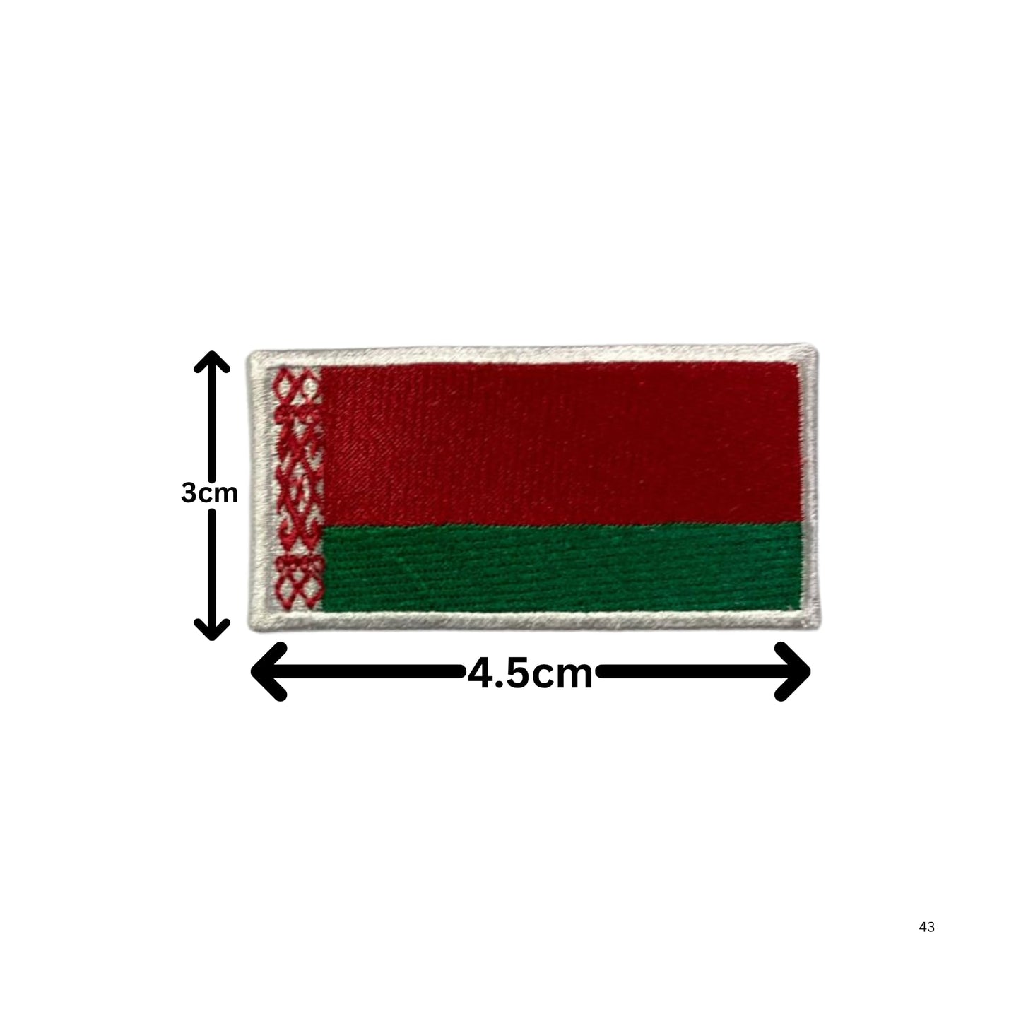 Belarus Flag Embroidered Patches, Iron-On/Sew-On Applique, Shield, Round, Heart and Rectangle Flag Badges for Jackets, Bags, Uniforms, Various Sizes