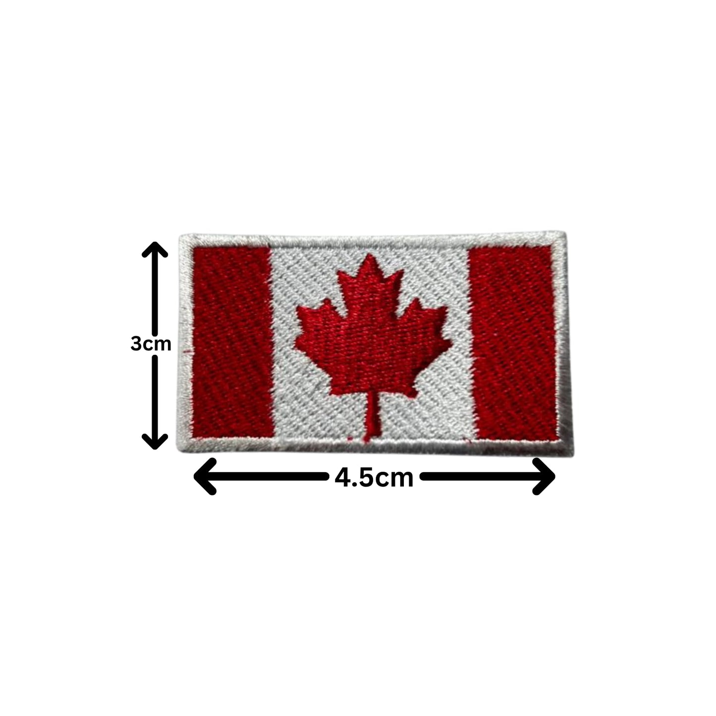 Canada Flag Embroidered Patches, Iron-On/Sew-On Applique, Shield, Round, Heart and Rectangle Flag Badges for Jackets, Bags, Uniforms, Various Sizes