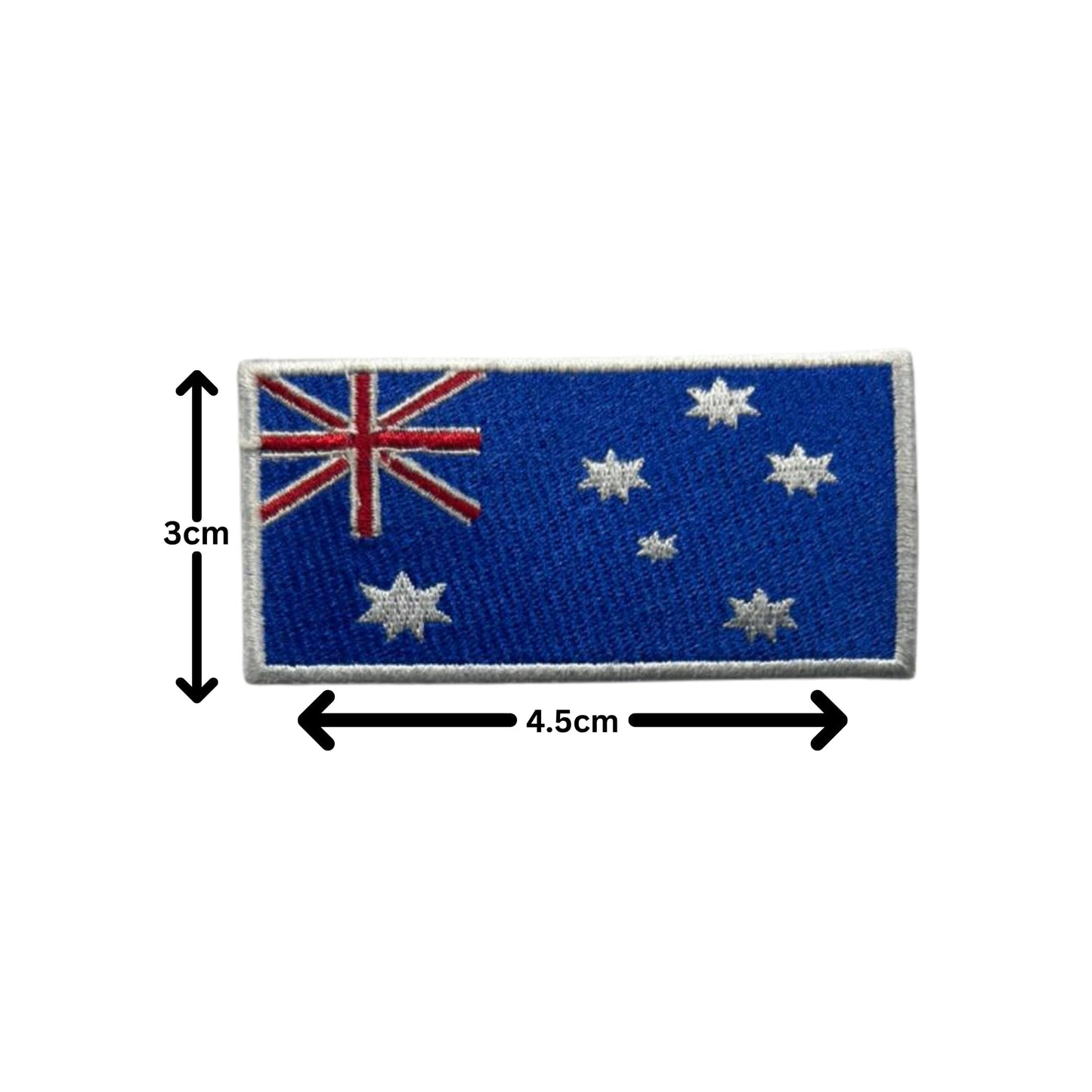 Australia Flag Embroidered Patches, Iron-On/Sew-On Applique, Shield, Round, Heart and Rectangle Flag Badges for Jackets, Bags, Uniforms, Various Sizes