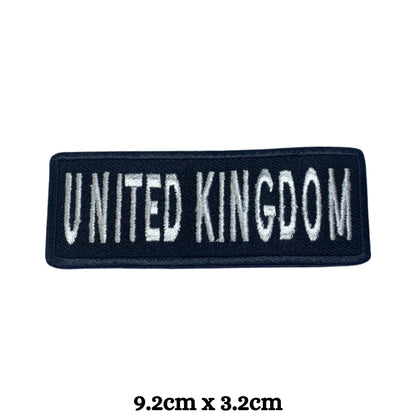 United Kingdom Flag Embroidered Patch Set, Iron-On or Sew-On Applique Badges, Rectangle Shield Round Heart Shapes, for Jackets, Backpacks, Hats, Uniforms and Various Sizes
