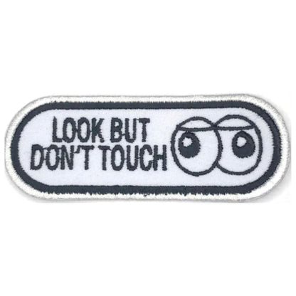 Look But Don't Touch Embroidery Iron-On Patches for Clothing Sew-On Applique for DIY Crafts Denim Jackets Jeans Backpacks