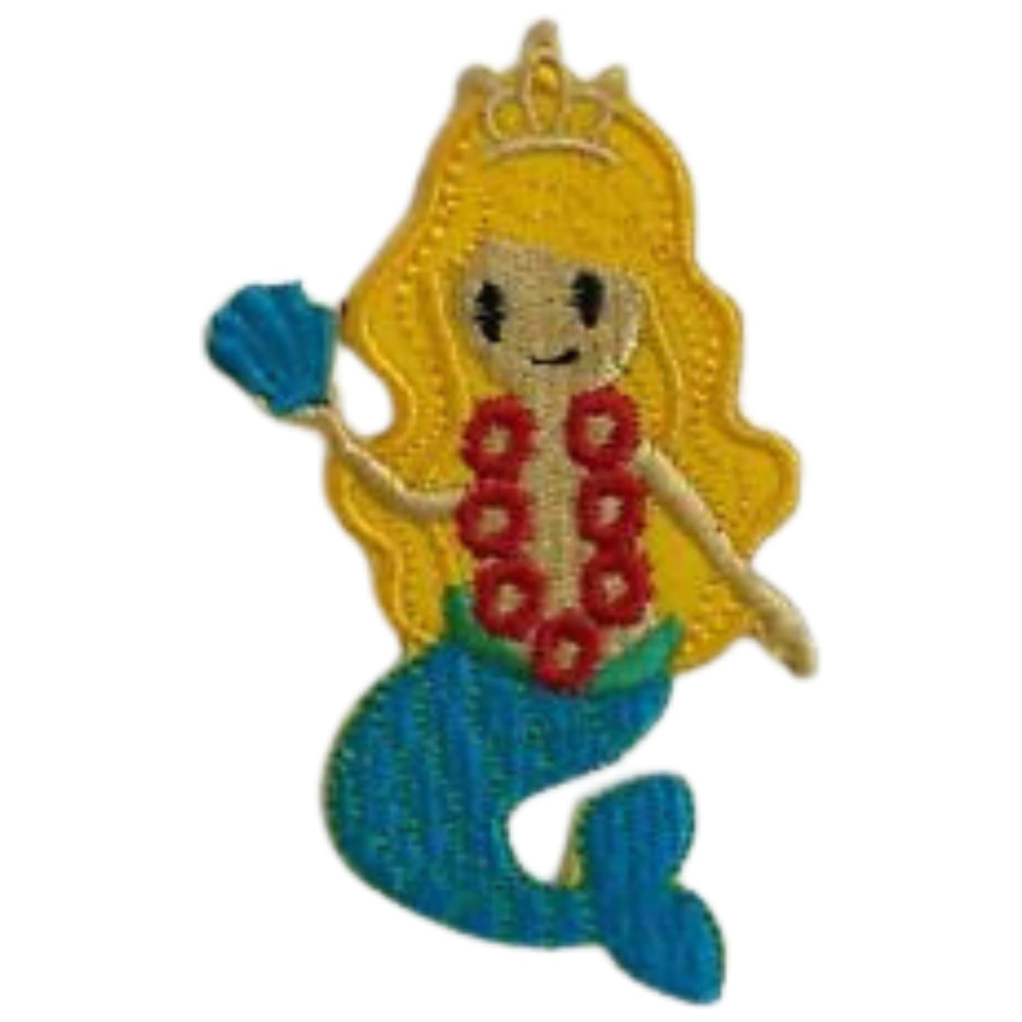 Mermaid Princess Beach Sea Embroidery Iron-On Patches for Clothing Sew-On Applique for DIY Crafts Denim Jackets Jeans Backpacks