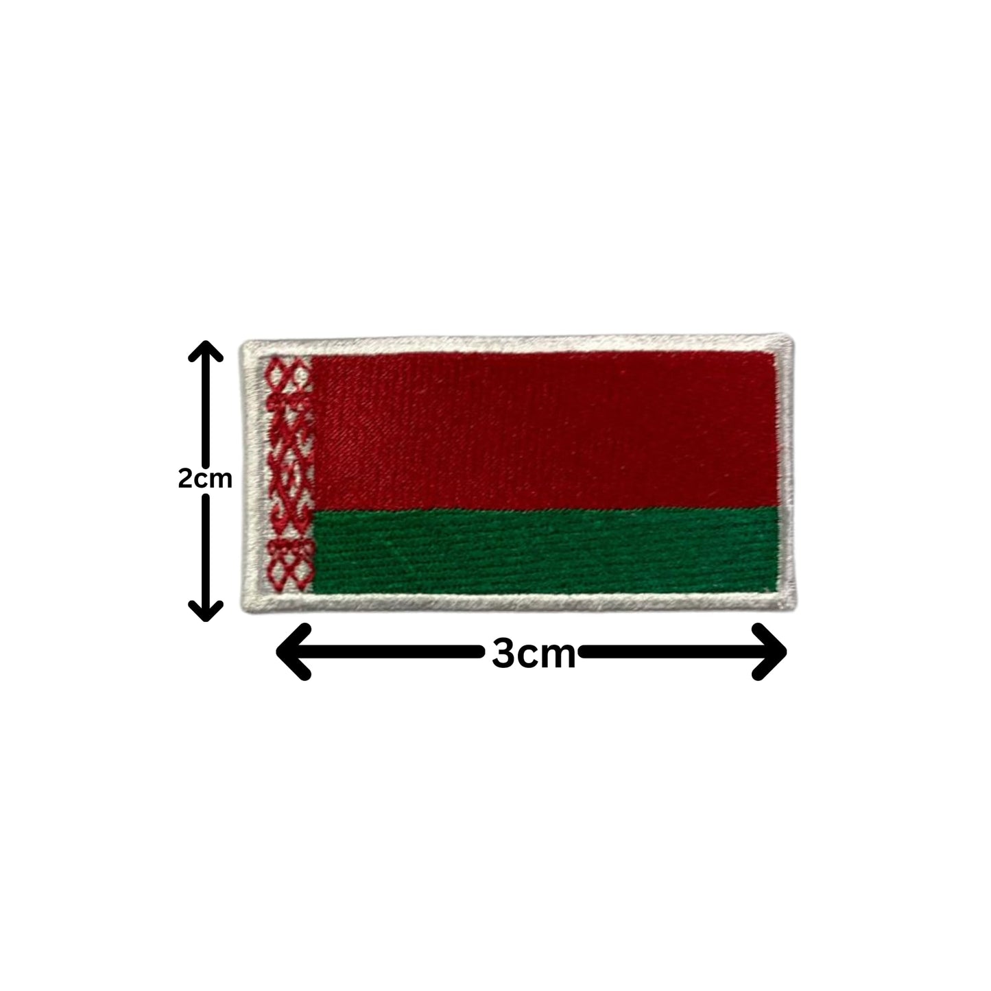 Belarus Flag Embroidered Patches, Iron-On/Sew-On Applique, Shield, Round, Heart and Rectangle Flag Badges for Jackets, Bags, Uniforms, Various Sizes