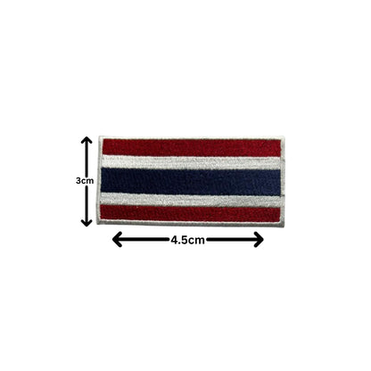 Thailand Flag Embroidered Patch Set, Iron-On or Sew-On Applique Badges, Rectangle Shield Round Heart Shapes, for Jackets, Backpacks, Hats, Uniforms and Various Sizes