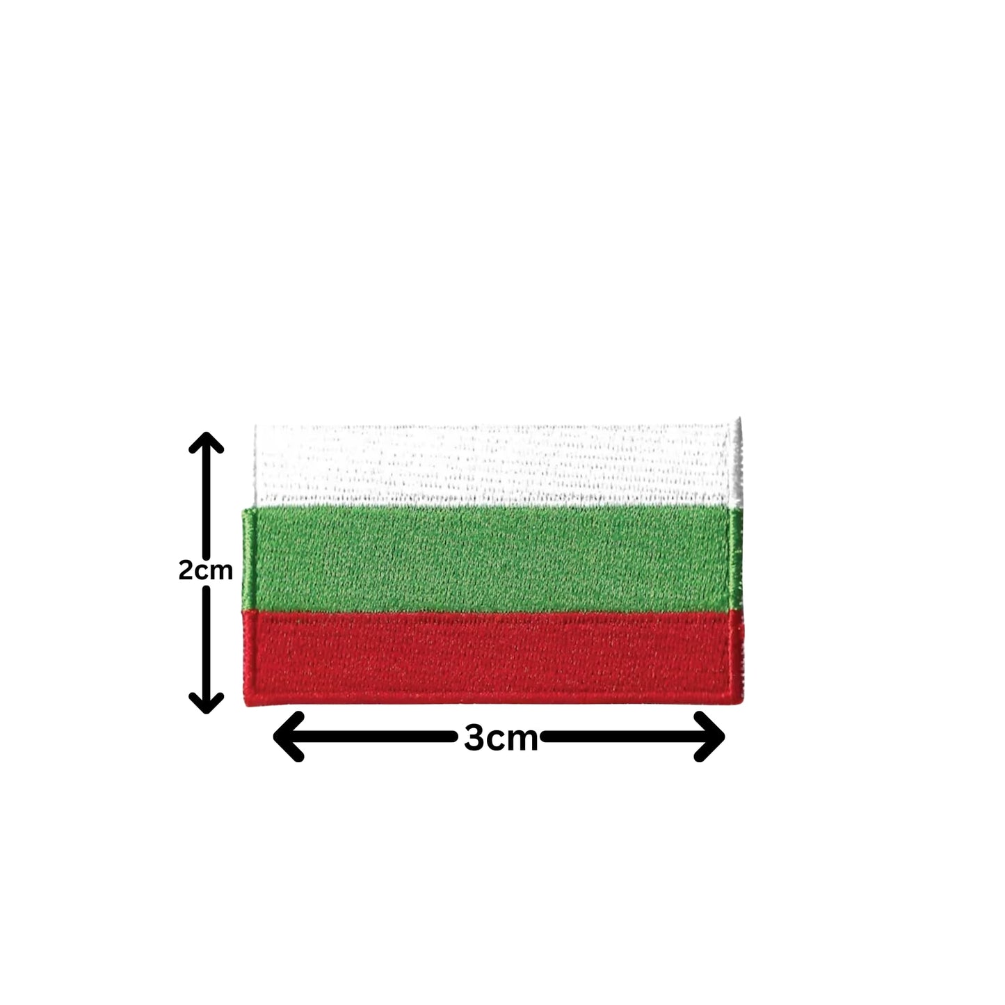 Bulgaria Flag Embroidered Patch Set, Iron-On or Sew-On Applique Badges, Rectangle Shield Round Heart Shapes, National Flag Emblem for Jackets, Backpacks, Hats, Uniforms and Various Sizes