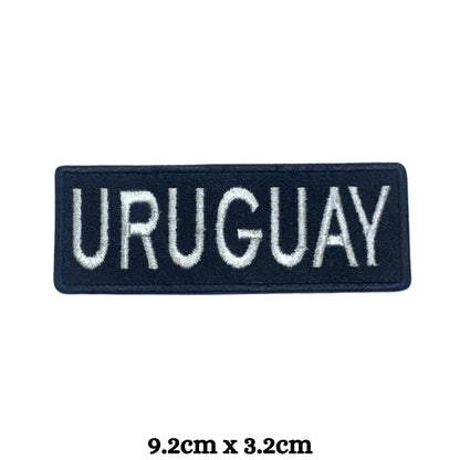 Uruguay Flag Embroidered Patches, Iron-On/Sew-On Applique, Shield, Round, Heart and Rectangle Flag Badges for Jackets, Bags, Uniforms, Various Sizes