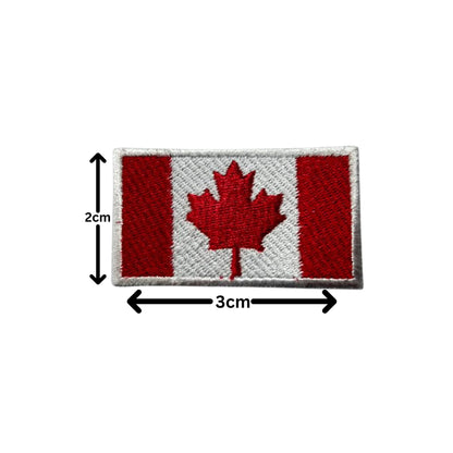 Canada Flag Embroidered Patches, Iron-On/Sew-On Applique, Shield, Round, Heart and Rectangle Flag Badges for Jackets, Bags, Uniforms, Various Sizes