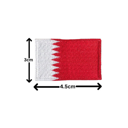 Bahrain Flag Embroidered Patches, Iron-On/Sew-On Applique, Shield, Round, Heart and Rectangle Flag Badges for Jackets, Bags, Uniforms, Various Sizes