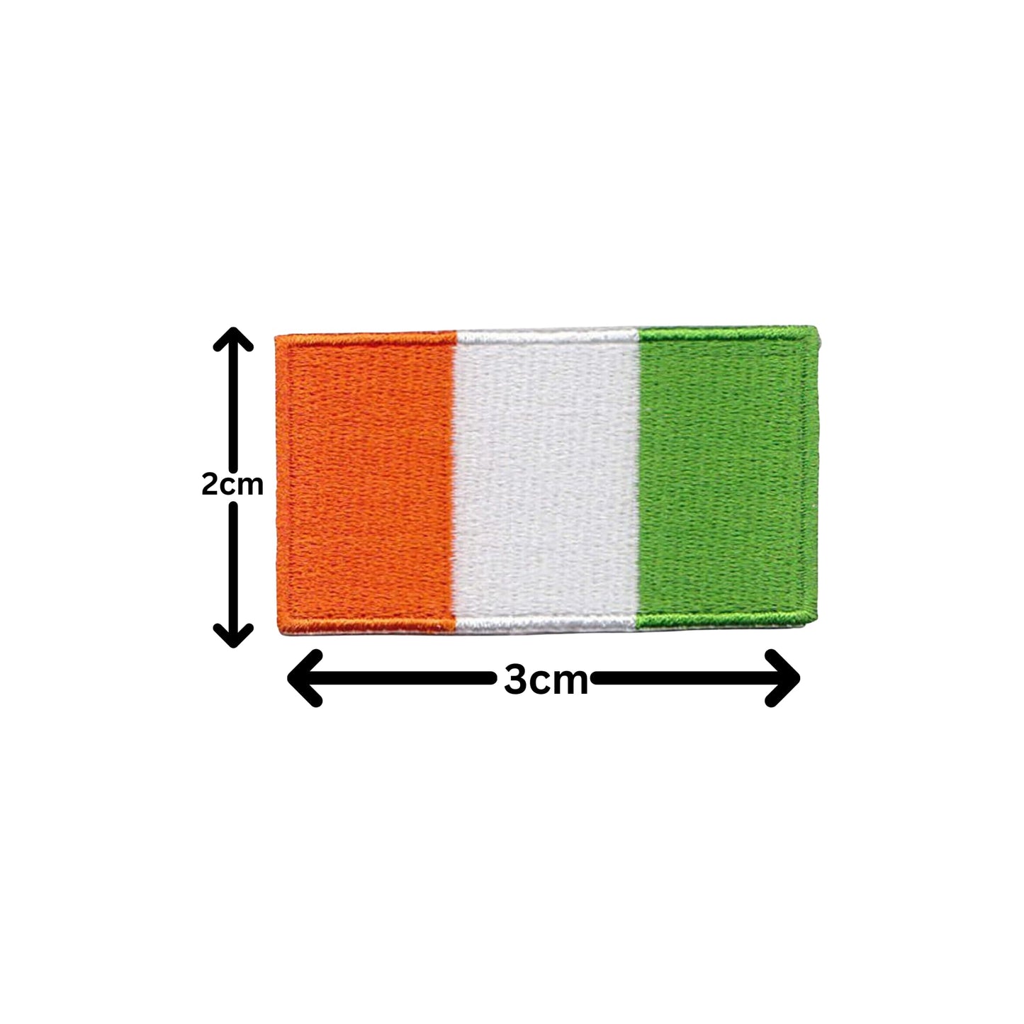 Cote D'Ivoire Flag Embroidered Patches, Iron-On/Sew-On Applique, Shield, Round, Heart and Rectangle Flag Badges for Jackets, Bags, Uniforms, Various Sizes