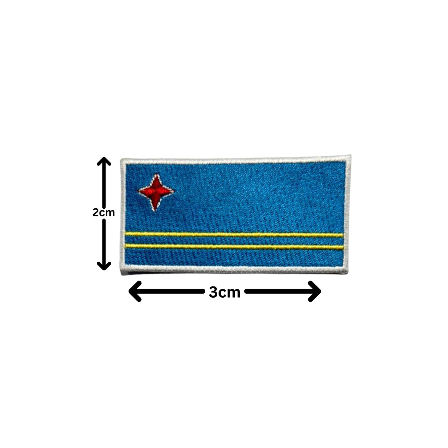 Puerto Rico Flag Embroidered Patch Set, Iron-On or Sew-On Applique Badges, Rectangle Shield Round Heart Shapes, for Jackets, Backpacks, Hats, Uniforms and Various Sizes